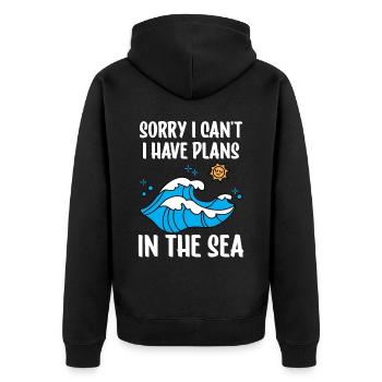 I'm sorry I can't I have plans in the sea - Unisex Premium Organic Zip Hoodie - black - Back - Nico (187cm)