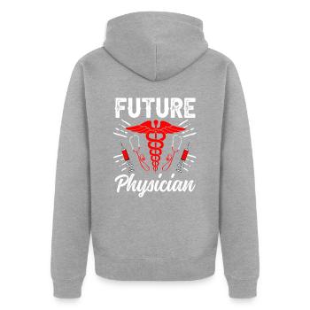 Futur Docteur Médecine Profession médicale - Veste à capuche bio Premium Unisexe - gris chiné - Dos - Nico (187cm)
