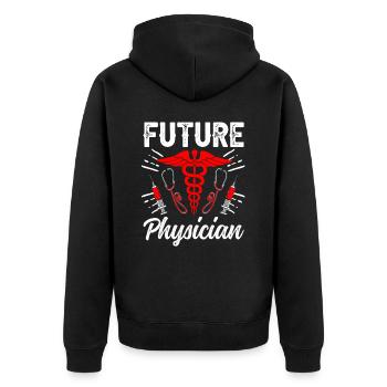 Futur Docteur Médecine Profession médicale - Veste à capuche bio Premium Unisexe - noir - Dos - Nico (187cm)