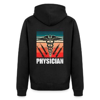 Profession de médecin Médecin Médecin - Veste à capuche bio Premium Unisexe - noir - Dos - Nico (187cm)