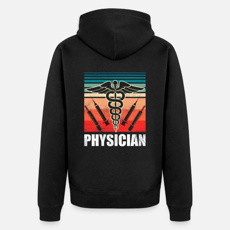 Profession de médecin Médecin Médecin - Veste à capuche bio Premium Unisexe - noir