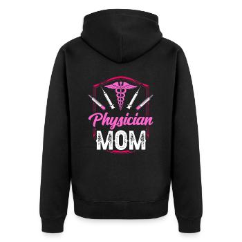 Doctor Mother Medicine Medical Profession Doctor - Unisex Premium Organic Zip Hoodie - black - Back - Nico (187cm)