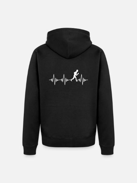 Jogging Heartbeat - Veste à capuche bio Premium Unisexe - noir