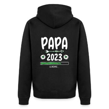 Papa 2023 Chargement - Veste à capuche bio Premium Unisexe - noir - Dos - Nico (187cm)