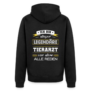 Ich Bin Dieser Legendäre Tierarzt Geschenk - Unisex Premium Bio Zip Hoodie - Schwarz - Hinten - Nico (187cm)