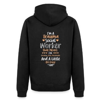 Trauma Travailleur social Profession Emploi Santé mentale - Veste à capuche bio Premium Unisexe - noir - Dos - Nico (187cm)