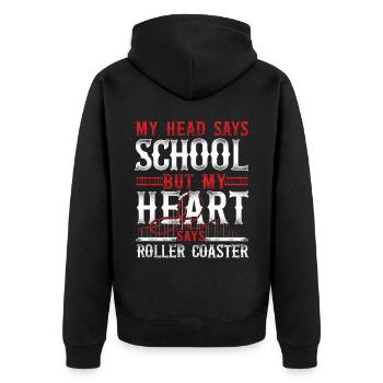 Roller Coaster Vintage My Head - Unisex Premium Bio Zip Hoodie - Schwarz - Hinten - Nico (187cm)