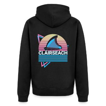 Keltische Harfe Irische Clairseach Irische Mytholo - Unisex Premium Bio Zip Hoodie - Schwarz - Hinten - Nico (187cm)
