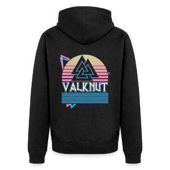 Valknut Symbol Nordic Symbol Nordic Symbol - Unisex Premium Organic Zip Hoodie - black - Back - Nico (187cm)