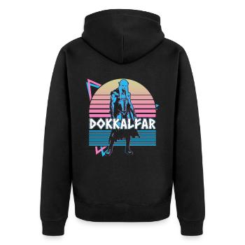 Dokkalfar Mythologie nordique Elfes noirs Rétro - Veste à capuche bio Premium Unisexe - noir - Dos - Nico (187cm)
