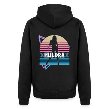 Huldra Hulder Folklore scandinave Rétro - Veste à capuche bio Premium Unisexe - noir - Dos - Nico (187cm)