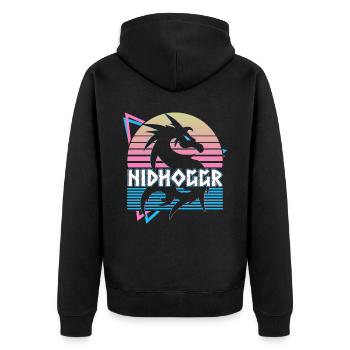 Nidhoggr Wikinger Nordischer Drache Nordische Myth - Unisex Premium Bio Zip Hoodie - Schwarz - Hinten - Nico (187cm)