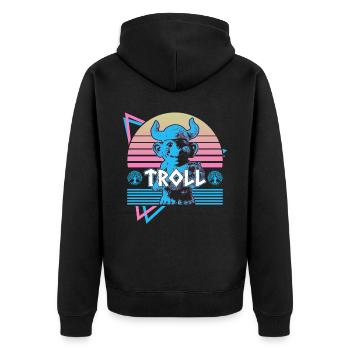 Troll Nordische Mythologie Nordischer Troll Nordis - Unisex Premium Bio Zip Hoodie - Schwarz - Hinten - Nico (187cm)