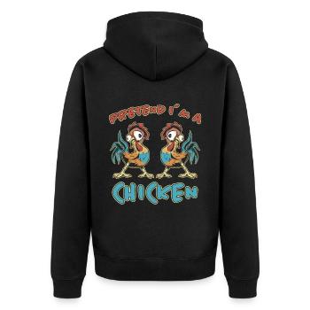 Poulet Drôle Dire Poulet Coq Fermier Cadeau - Veste à capuche bio Premium Unisexe - noir - Dos - Nico (187cm)