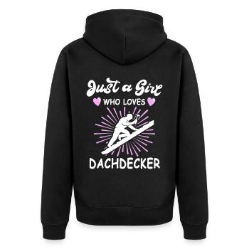 Dachdecker Handwerker Dachdecken - Unisex Premium Bio Zip Hoodie - Schwarz - Hinten - Nico (187cm)