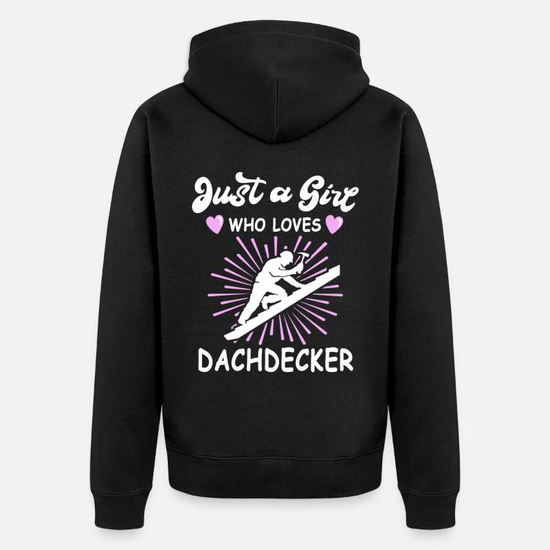 Dachdecker Handwerker Dachdecken - Unisex Premium Bio Zip Hoodie - Schwarz