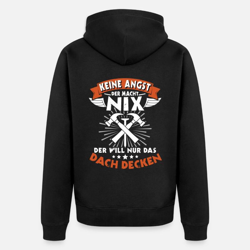 Dachdecker Handwerker Dachdecken - Unisex Premium Bio Zip Hoodie - Schwarz