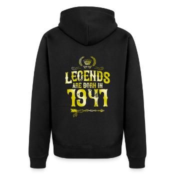 1941 legends born in - Unisex Premium Organic Zip Hoodie - black - Back - Nico (187cm)