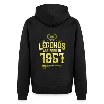 1951 legends born in - Unisex Premium Organic Zip Hoodie - black - Back - Nico (187cm)