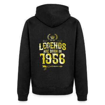 1956 legends born in - Unisex Premium Organic Zip Hoodie - black - Back - Nico (187cm)