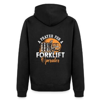 Forklift Driver Forklift Cool Gift - Unisex Premium Organic Zip Hoodie - black - Back - Nico (187cm)