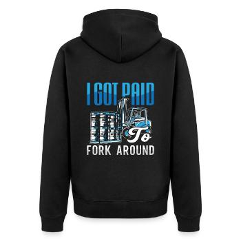 Forklift Driver Forklift Logistician Gift - Unisex Premium Organic Zip Hoodie - black - Back - Nico (187cm)