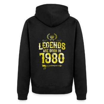 Légendes de 1980 nées en - Veste à capuche bio Premium Unisexe - noir - Dos - Nico (187cm)