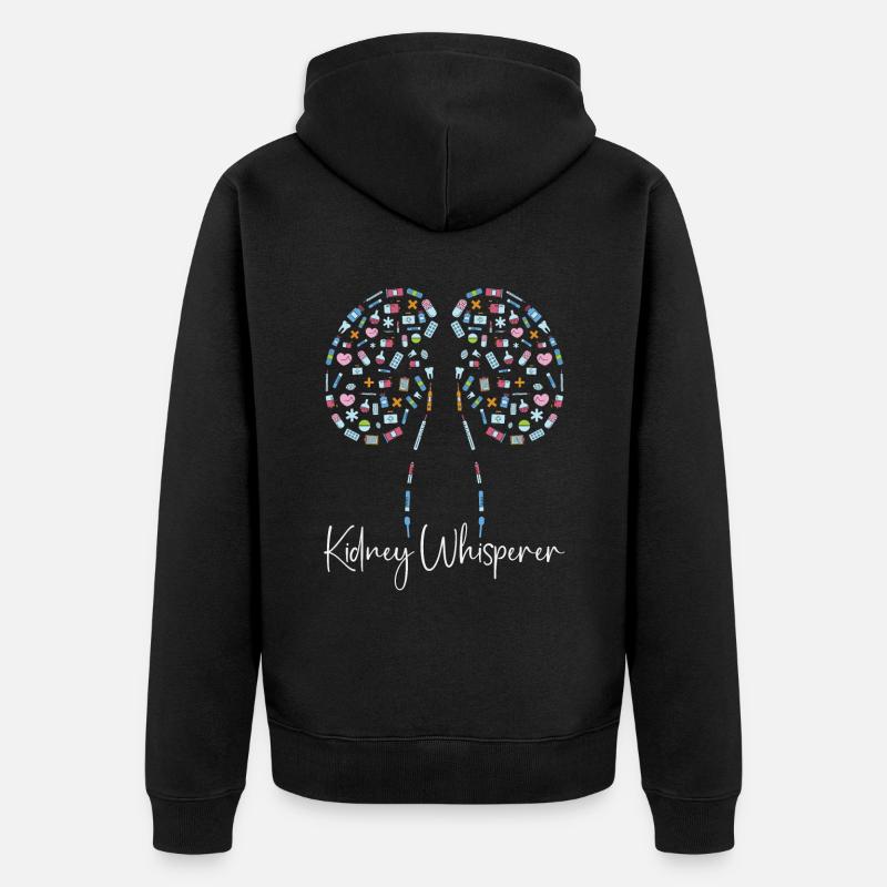 Dialysetechniker Nephrologie Dialyse Cool Geschenk - Unisex Premium Bio Zip Hoodie - Schwarz