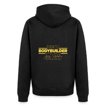 Meilleur bodybuilder dans la galaxie Body building - Veste à capuche bio Premium Unisexe - noir - Dos - Nico (187cm)