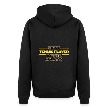 Meilleur joueur de tennis de la galaxie en disant - Veste à capuche bio Premium Unisexe - noir - Dos - Nico (187cm)