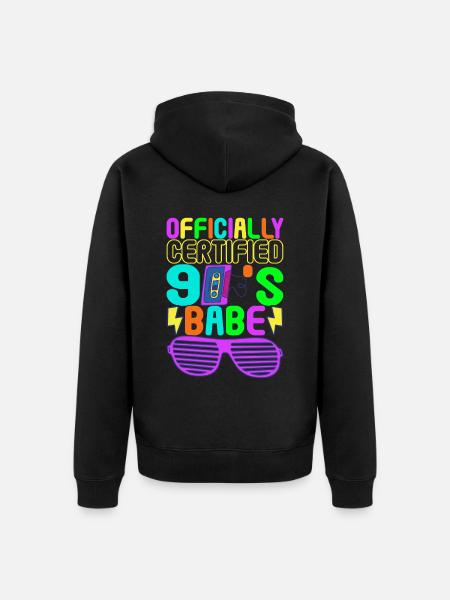 90s Party 90s - Unisex Premium Organic Zip Hoodie - black