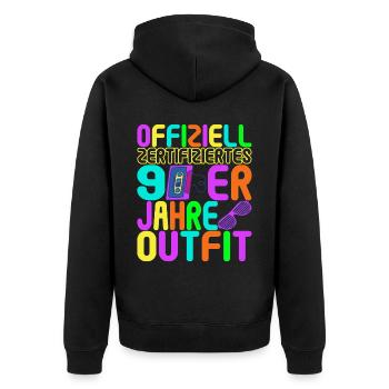 90s Party 90s - Unisex Premium Organic Zip Hoodie - black - Back - Nico (187cm)
