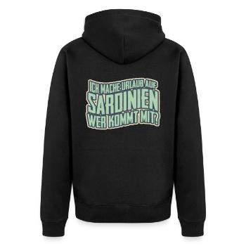 Sardegna Sardinien Urlaub Sardinia - Unisex Premium Bio Zip Hoodie - Schwarz - Hinten - Nico (187cm)