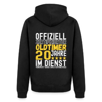 Dienstjubiläum 20 Jahre Kollege Firmenjubiläum - Unisex Premium Bio Zip Hoodie - Schwarz - Hinten - Nico (187cm)