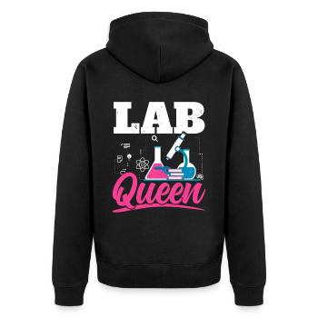 Laboratory Queen Biologist Science Teacher Biolog - Unisex Premium Organic Zip Hoodie - black - Back - Nico (187cm)