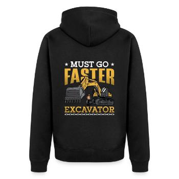 Excavatrices Excavatrices Travailleurs de la construction Excavatrice Chauffeur Cadeau - Veste à capuche bio Premium Unisexe - noir - Dos - Nico (187cm)