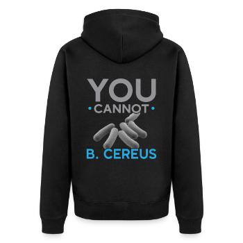 You can't B. Cereus Biologist Science Bio - Unisex Premium Organic Zip Hoodie - black - Back - Nico (187cm)