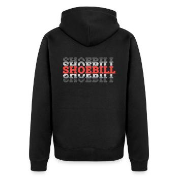 Schuhschnabel Storch Walfischkopf Vogelliebhaber V - Unisex Premium Bio Zip Hoodie - Schwarz - Hinten - Nico (187cm)