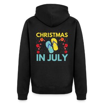 Christmas in July design for Christians and beach - Unisex Premium Organic Zip Hoodie - black - Back - Nico (187cm)