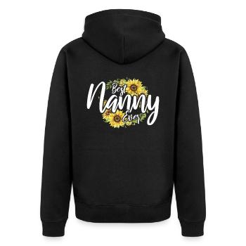 Bestes Kindermädchen Aller Zeiten Für Großmutter, - Unisex Premium Bio Zip Hoodie - Schwarz - Hinten - Nico (187cm)