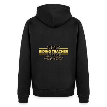 Best Riding teacher in the galaxy Riding instructo - Unisex Premium Bio Zip Hoodie - Schwarz - Hinten - Nico (187cm)