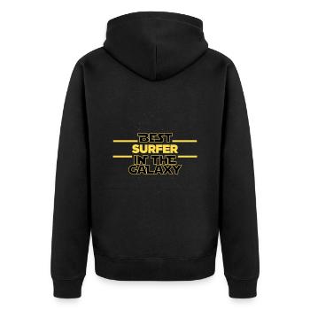 Meilleur surfeur de la galaxie surf - Veste à capuche bio Premium Unisexe - noir - Dos - Nico (187cm)