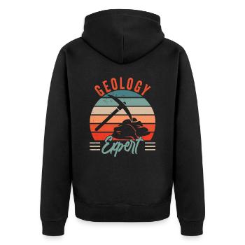 Geology Expert Geologist Geology Student Profession - Unisex Premium Organic Zip Hoodie - black - Back - Nico (187cm)