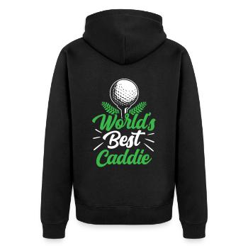 The best caddie in the world Golf Golf Golfer - Unisex Premium Organic Zip Hoodie - black - Back - Nico (187cm)