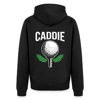 Caddie Golfing Profession Golfer Golfer - Unisex Premium Organic Zip Hoodie - black - Back - Nico (187cm)