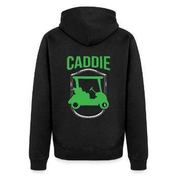 Caddie Profession Golfer Golf Golf - Unisex Premium Organic Zip Hoodie - black - Back - Nico (187cm)