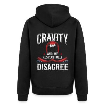 Montagnes russes Vintage Gravity et - Veste à capuche bio Premium Unisexe - noir - Dos - Nico (187cm)