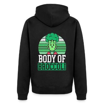 Corps Par Brocoli Légume Végétalien Broccoholic - Veste à capuche bio Premium Unisexe - noir - Dos - Nico (187cm)