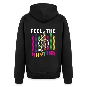 Musician Music Rhythm Clef - Unisex Premium Organic Zip Hoodie - black - Back - Nico (187cm)