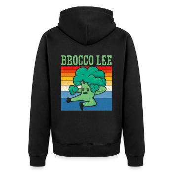 Brocco Lee Légume Végétarien Végétalien Brocoli - Veste à capuche bio Premium Unisexe - noir - Dos - Nico (187cm)